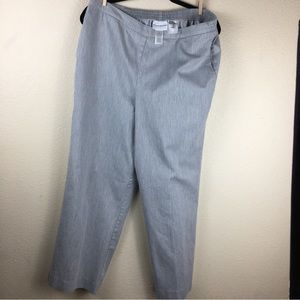 ALFRED DUNNER Classics Women's Pull-On Pants Heather Gray Pockets Size 16